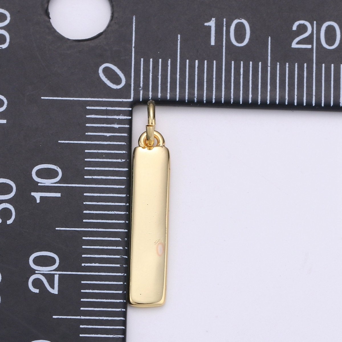 24k Gold Filled and Silver Long Rectangle Charm, Dainty Women Necklace, Gold Filled Charm, For DIY Jewelry, Gold Color | D-542 D-543 - DLUXCA