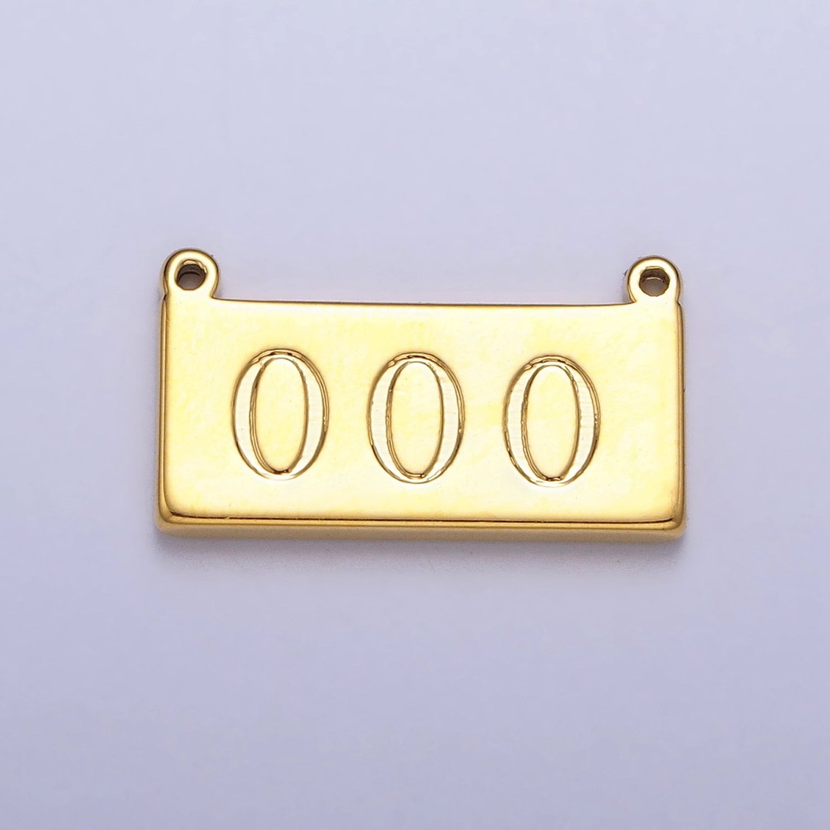 24K Gold Filled Angel Number Numerology Engraved Rectangular Tag Charm Connector | AA791 - AA800 - DLUXCA