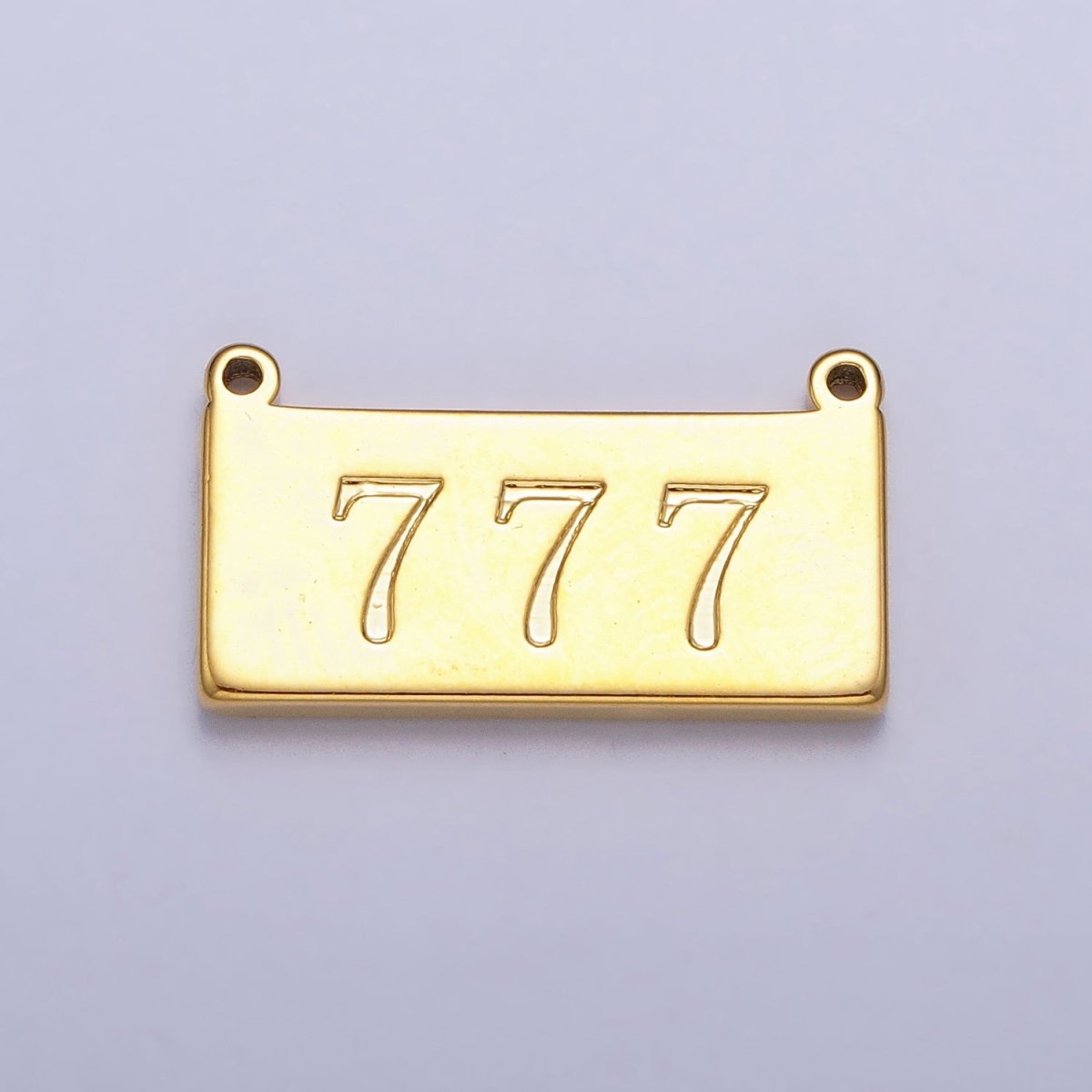 24K Gold Filled Angel Number Numerology Engraved Rectangular Tag Charm Connector | AA791 - AA800 - DLUXCA