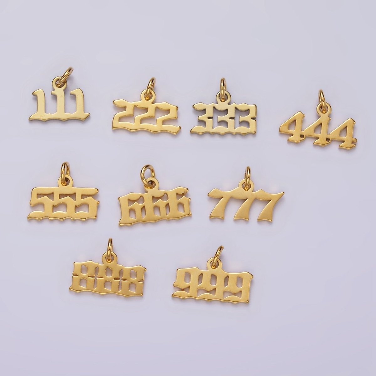 24K Gold Filled Angel Number Numerology Minimalist Mini Charm | AG606 - AG610 - DLUXCA