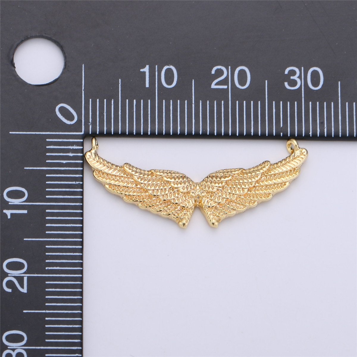24k Gold Filled Angel Wing Pendant Double Wing Charm with Double Bail for Necklace Pendant 15x30mm F-317 - DLUXCA