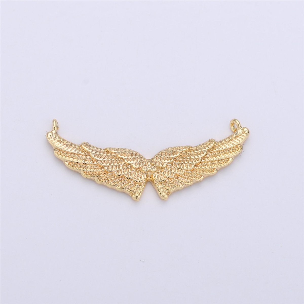 24k Gold Filled Angel Wing Pendant Double Wing Charm with Double Bail for Necklace Pendant 15x30mm F-317 - DLUXCA
