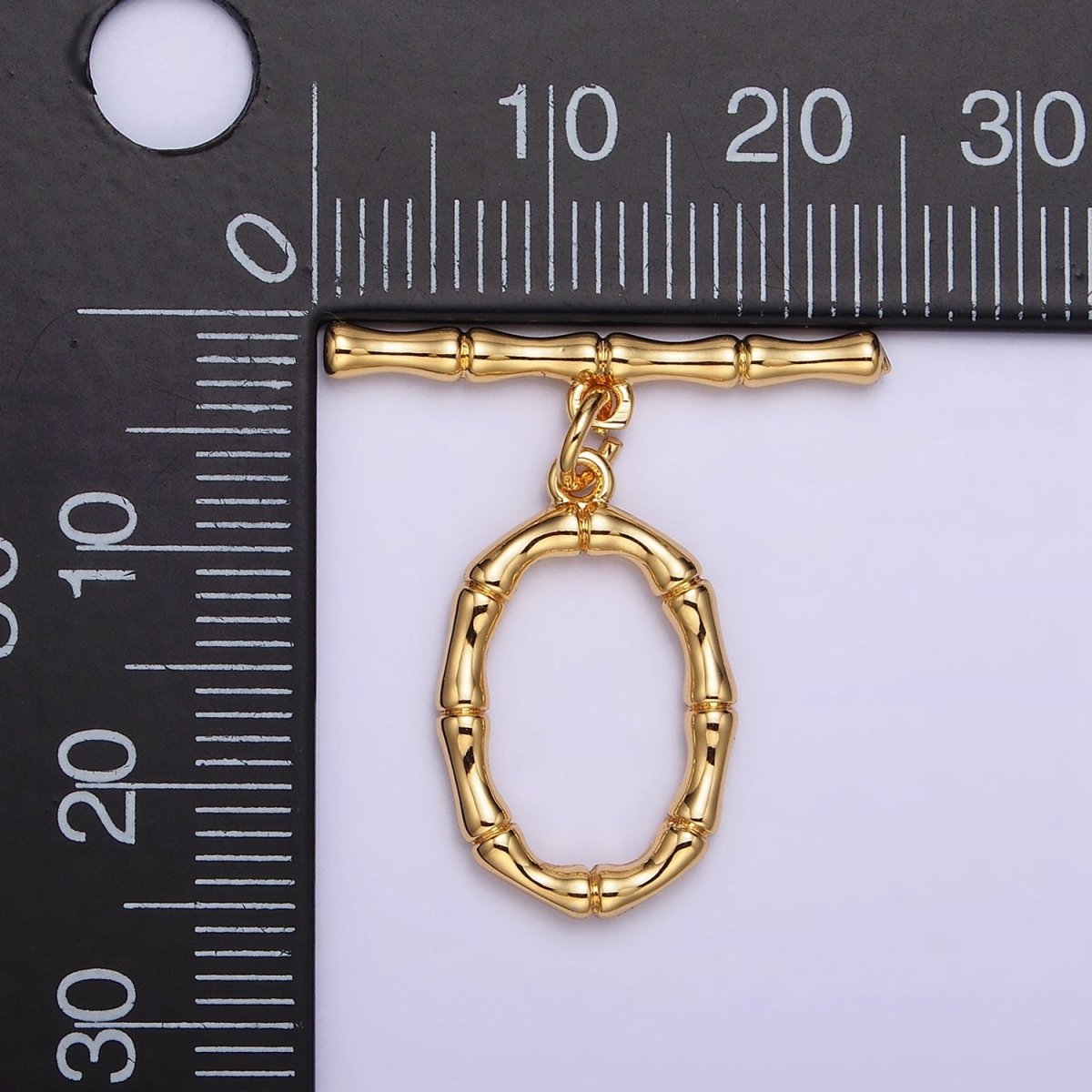 24K Gold Filled Bamboo Oval OT Toggle Clasps Closure Jewelry Making Supply | Z-449 - DLUXCA