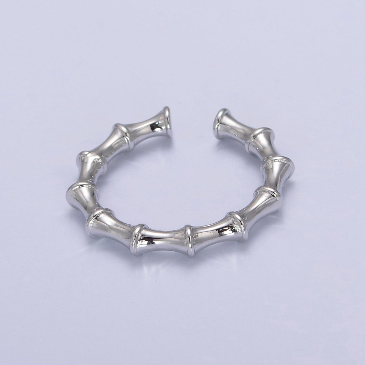 24K Gold Filled Bamboo Rings, Minimalist Nature Plant Bamboo Adjustable Ring in Gold & Silver, U-537 U-538 - DLUXCA