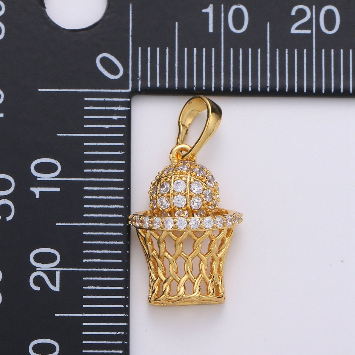 24K Gold Filled Basketball Hoop Pendant Sports Jewelry for Men Unisex Necklace Jewelry Making Supply J-072 J-195 - DLUXCA