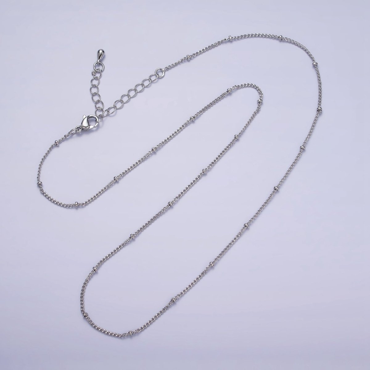 24K Gold Filled Beaded Cable Chain Necklace, Silver Gold Satellite Chain Necklace 18 inch | WA-1843 WA-1844 Clearance Pricing - DLUXCA