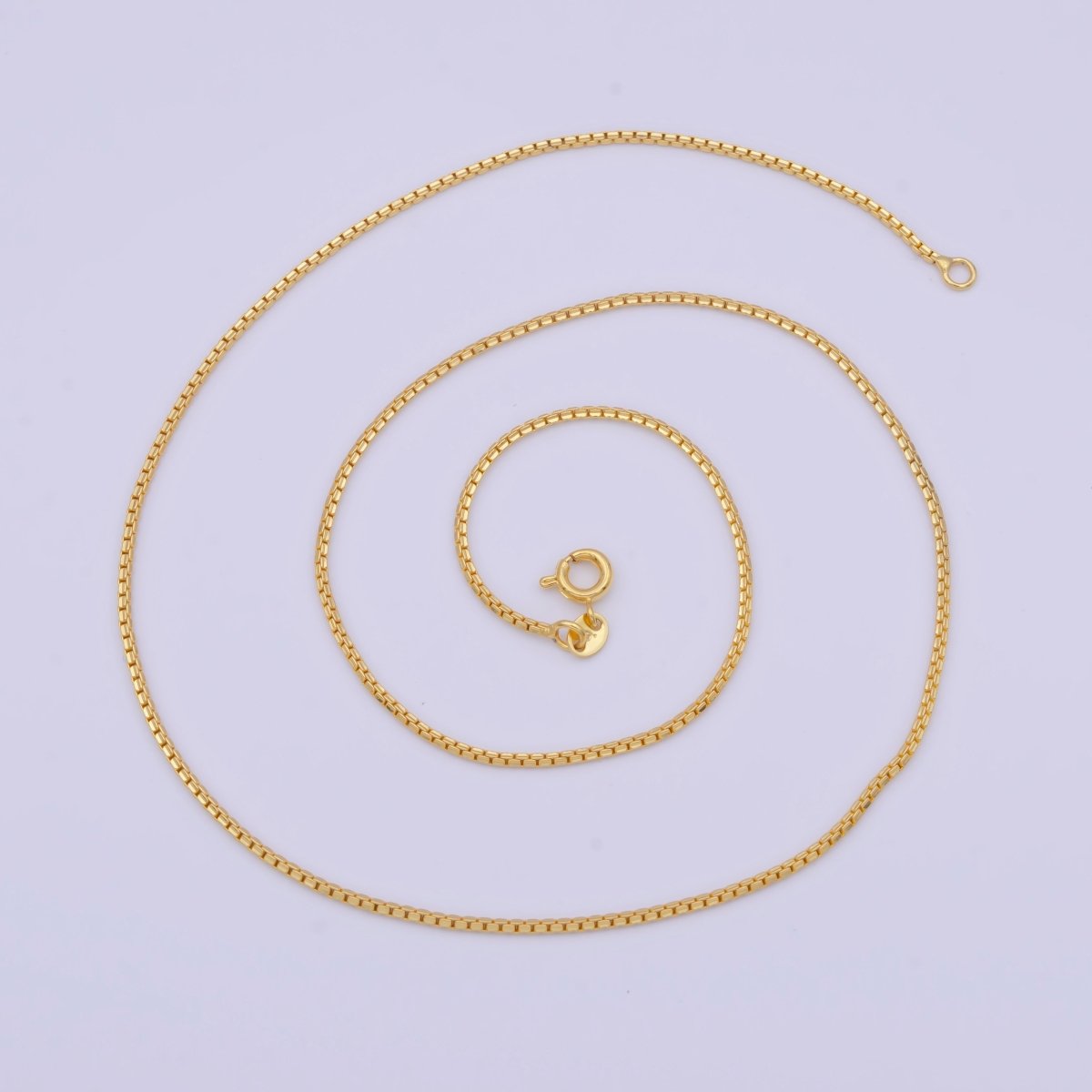 24k Gold Filled Box Chain Necklace Dainty Box Chain Necklace, 1mm Link Chain Necklace, Box Chain Ready to Wear Necklace | WA-1132 Clearance Pricing - DLUXCA