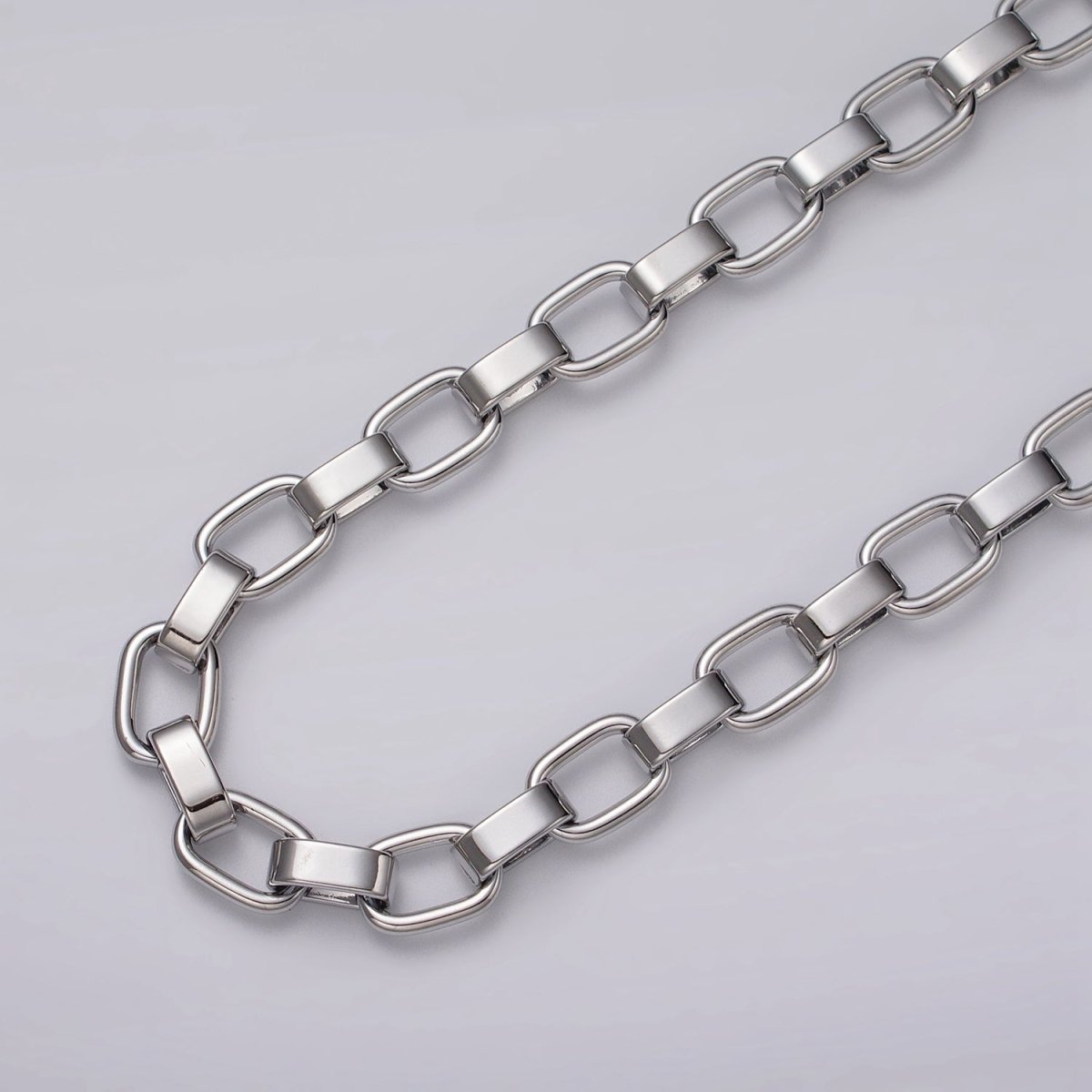 24k Gold Filled Boxy Cable Wide Link Unfinished Yard 9mm Chain in Gold & Silver | ROLL-1116 ROLL-1200 Clearance Pricing - DLUXCA