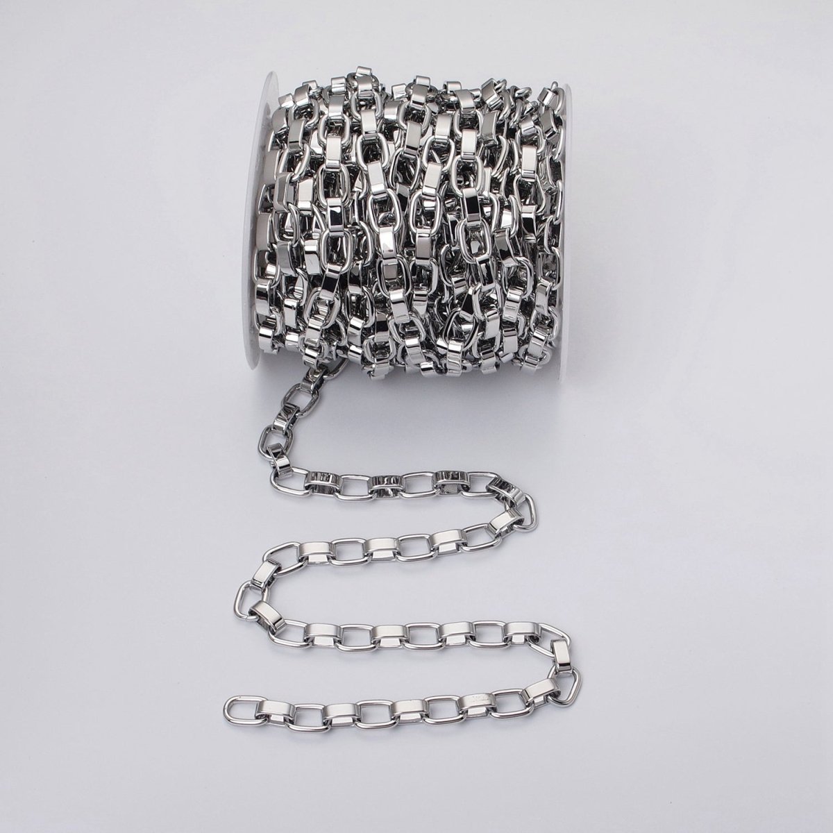 24k Gold Filled Boxy Cable Wide Link Unfinished Yard 9mm Chain in Gold & Silver | ROLL-1116 ROLL-1200 Clearance Pricing - DLUXCA