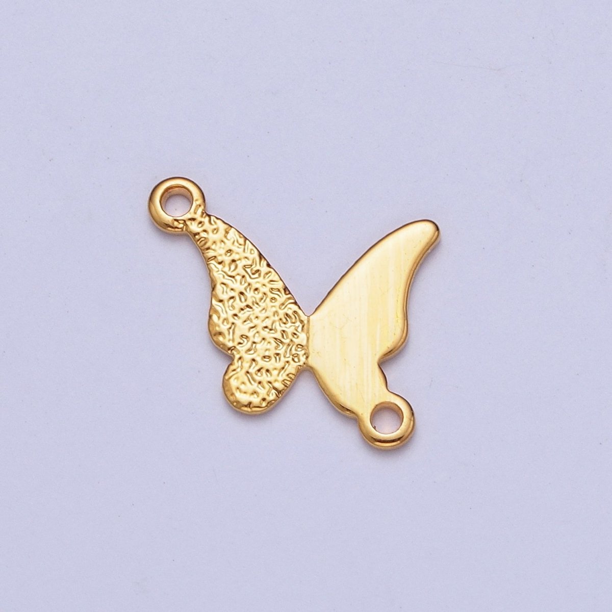 24K Gold Filled Butterfly Charm Connector Gold Textured design Butterfly Connector for Bracelet Necklace Supply G-524 - DLUXCA