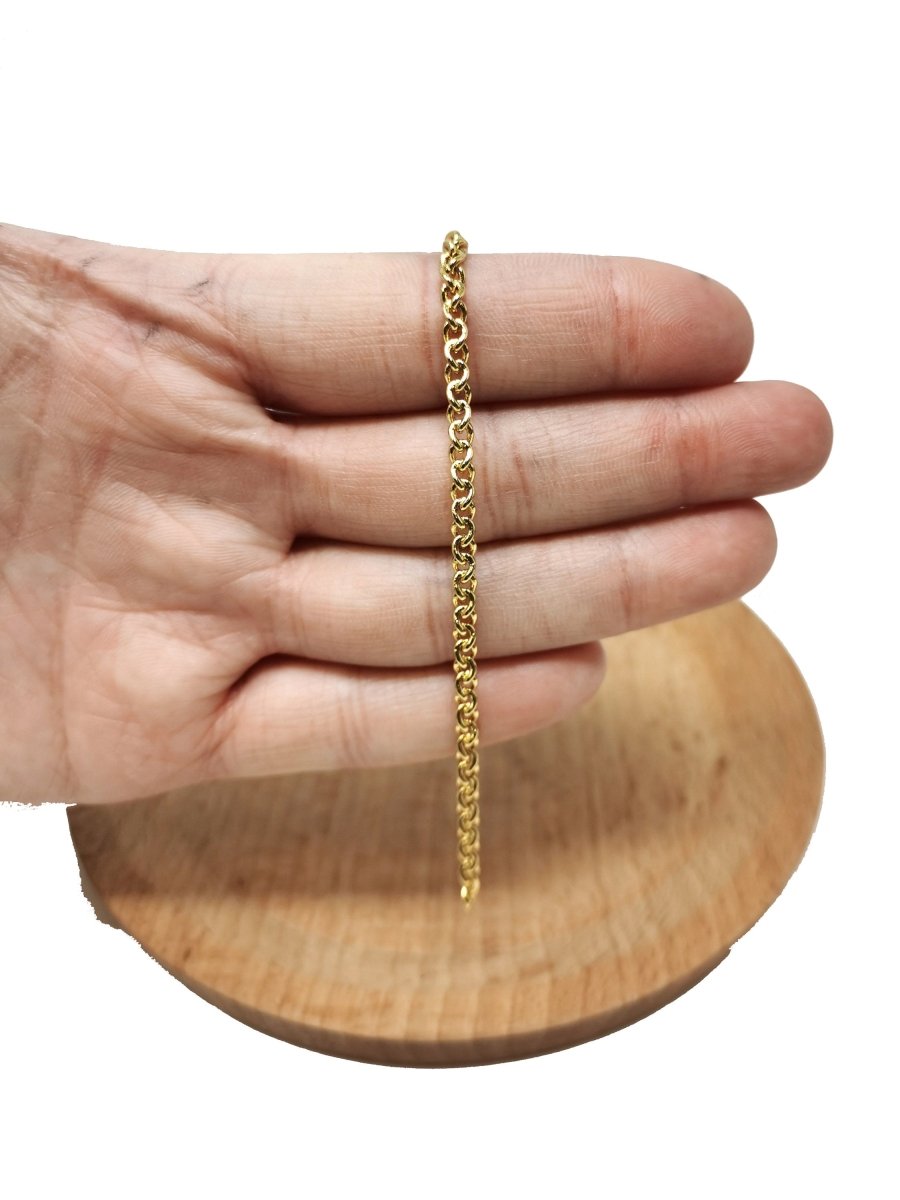 24K Gold Filled Cable Chain by Yard, Gold Filled Cable Chain by Yard, Wholesale Bulk Roll Chain for Jewelry Making | ROLL-100 Clearance Pricing - DLUXCA