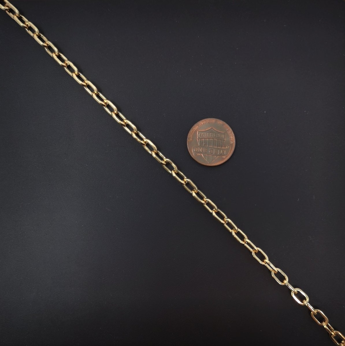 24K Gold Filled CABLE Chain by Yard, Wholesale Bulk Roll Chain For Jewelry Making, Necklace Bracelet Anklet Component Supply | ROLL-066 Clearance Pricing - DLUXCA