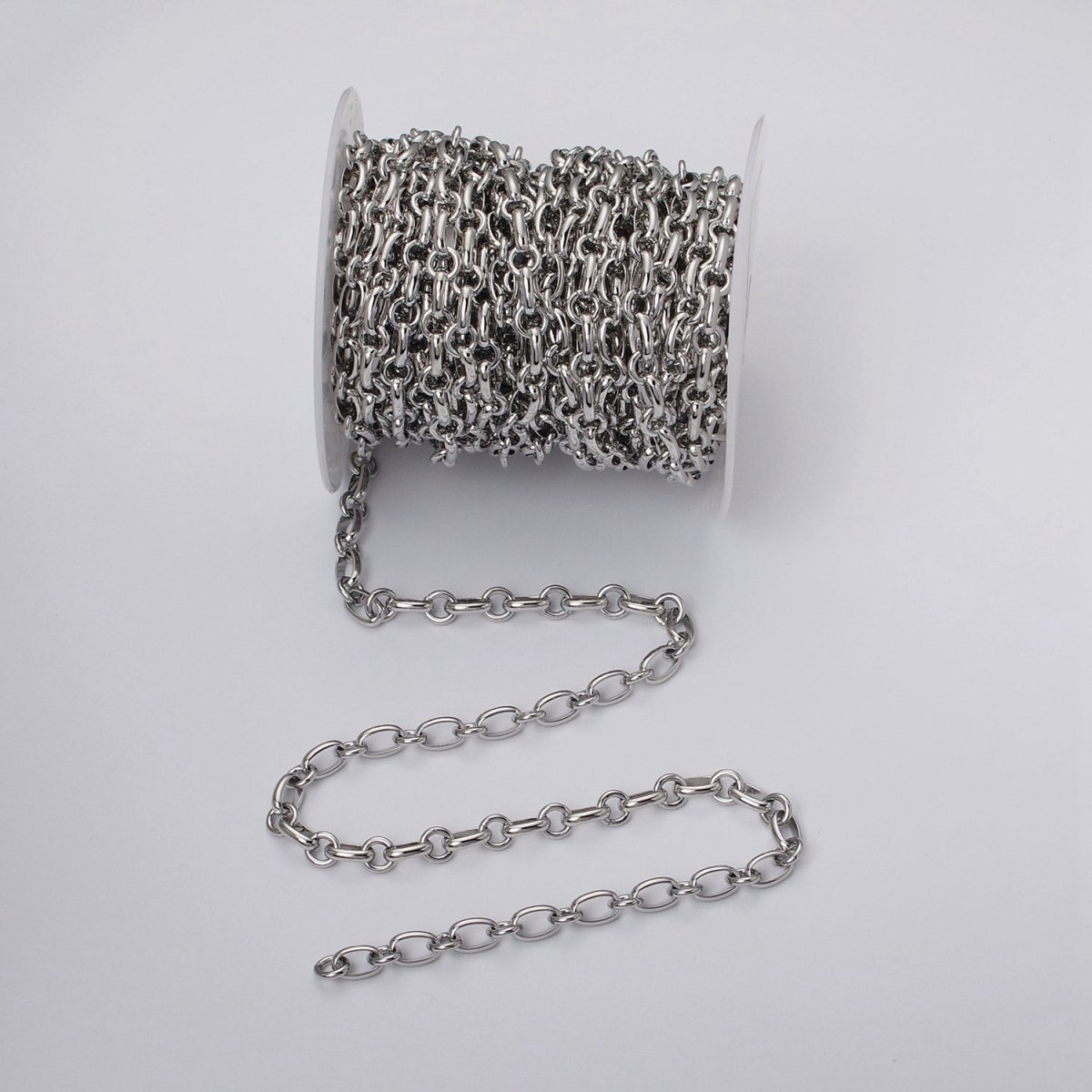 24k Gold Filled Cable Rolo Link Unfinished 7mm Chain by Yard in Gold & Silver | ROLL-1120 ROLL-1206 Clearance Pricing - DLUXCA