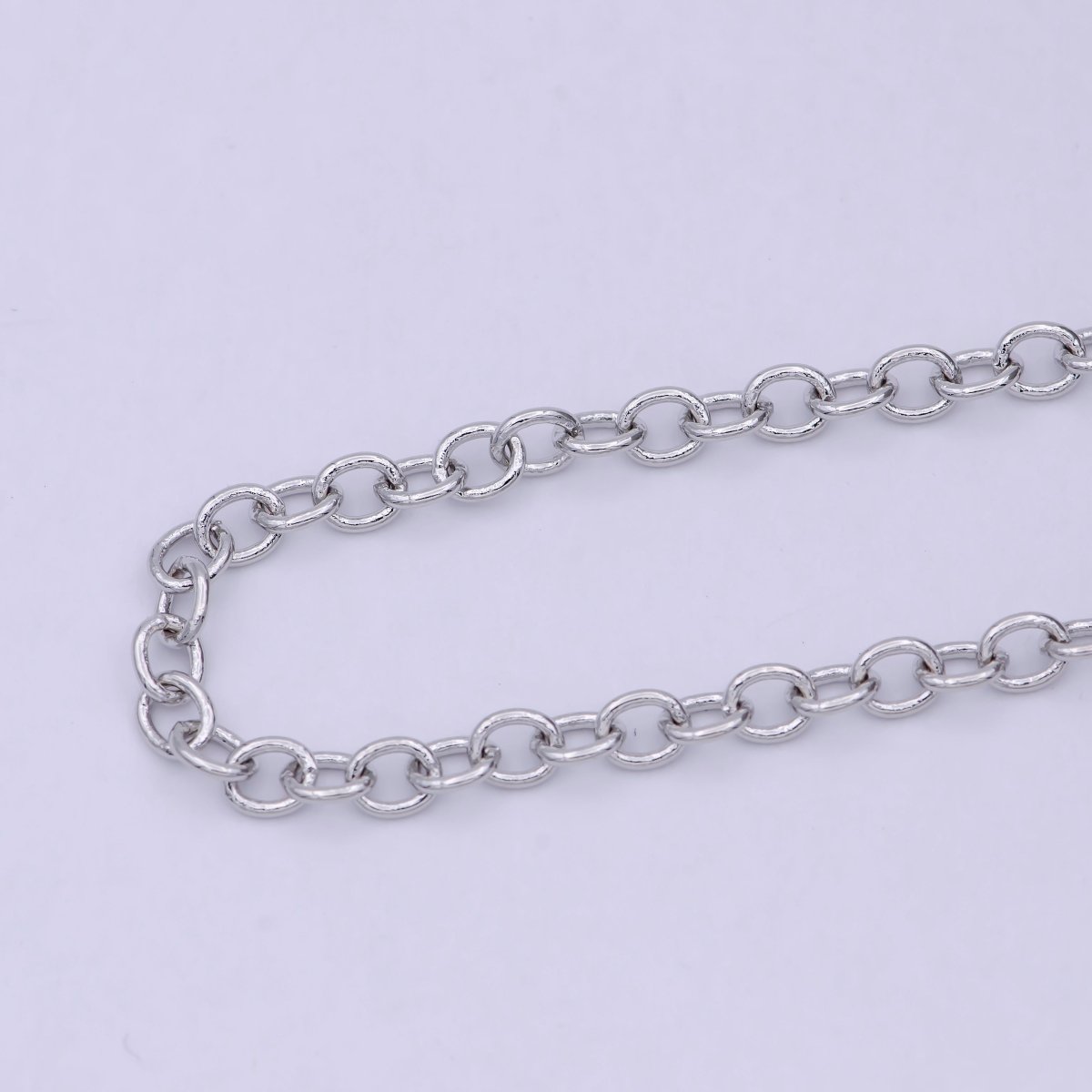 24K Gold Filled Cable Unfinished Chain, 4.3mm Width Cable Chain For Jewelry Making in Gold & Silver Color | ROLL-694, ROLL-695 Clearance Pricing - DLUXCA