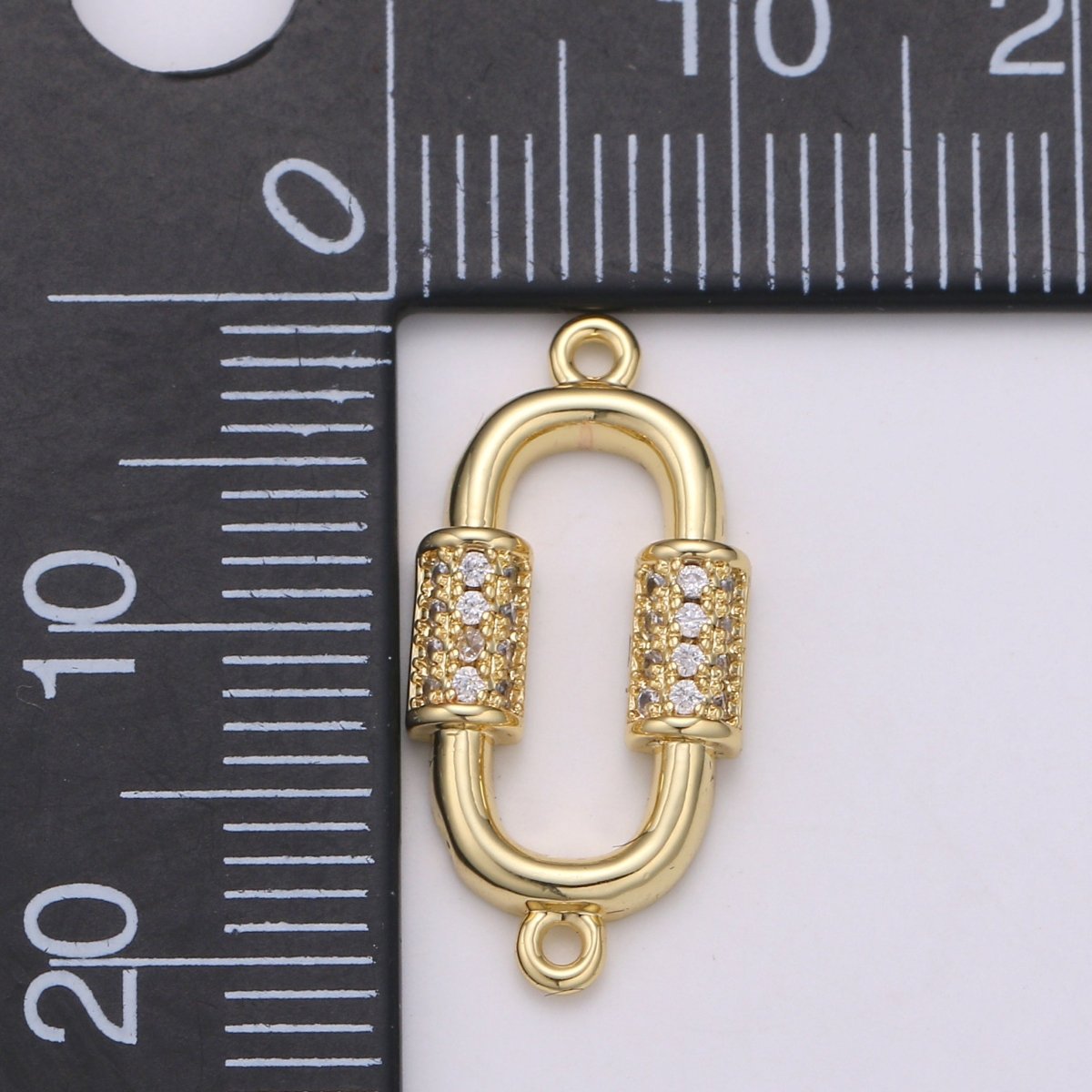 24k Gold Filled Carabiner Style Connector Dainty Gold Link Charm Connectors, Gold Link Necklace Bracelet Connector for Jewelry Making Supply F-553 - DLUXCA