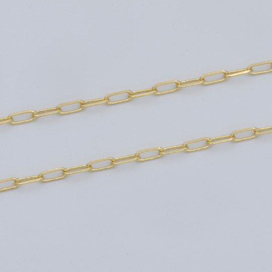 24K Gold Filled Chain by Yard Delicate Elongated Flat