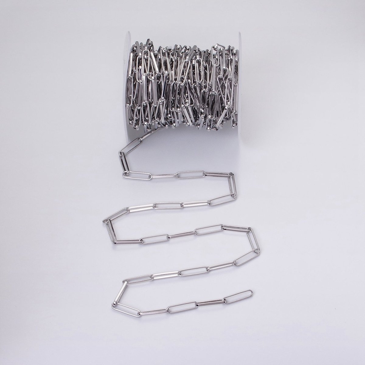 24k Gold Filled Chain by Yard Slim PaperClip Chain Unfinished Chain Wholesale Elongated Oval Link Chain | ROLL-1285 ROLL-1286 Clearance Pricing - DLUXCA