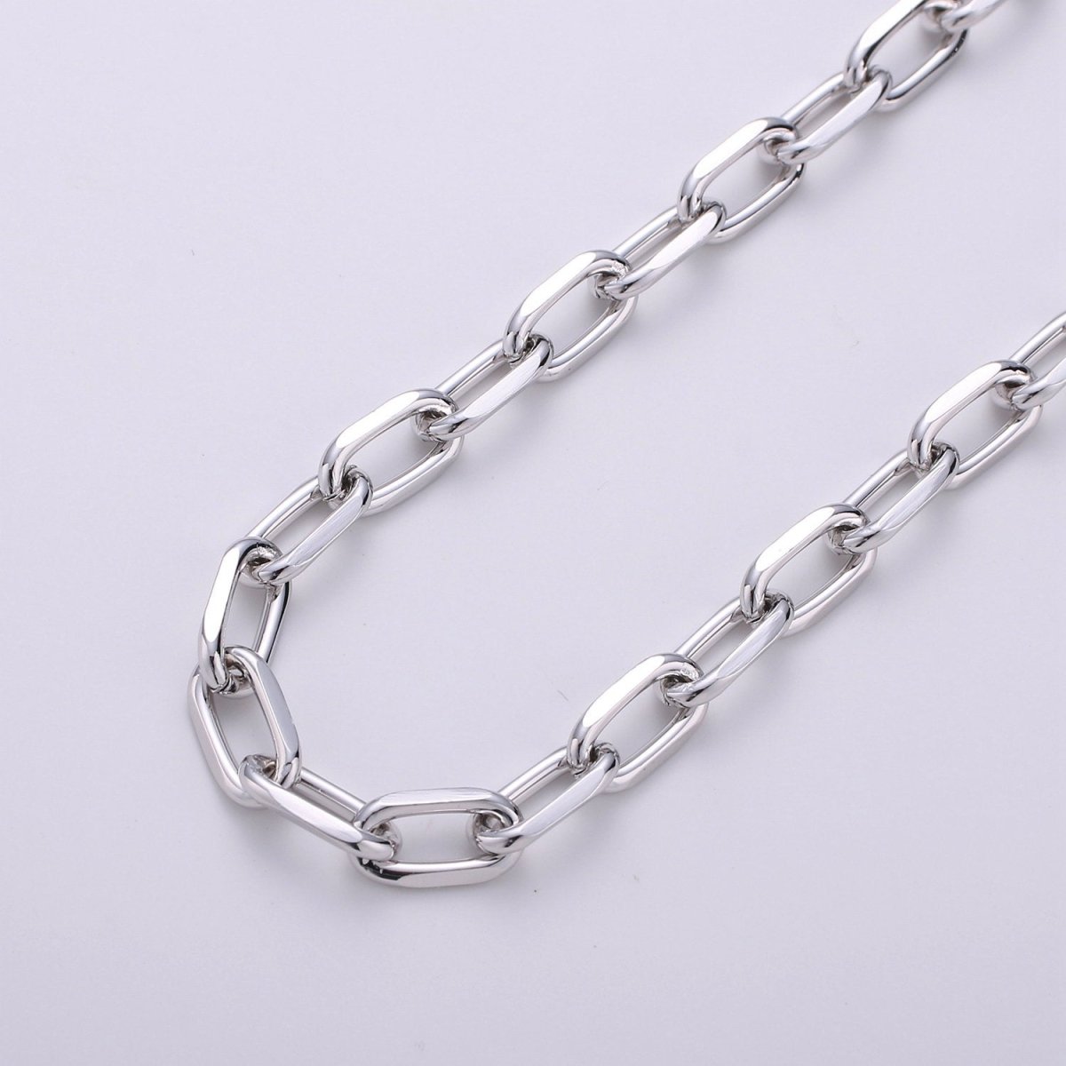 24K Gold Filled Chain Fashion CABLE Chain - Silver, Rose Gold, Black Chunky Chain, 12X7mm 2mm Thick Chain | ROLL-143, ROLL-144, ROLL-145, ROLL-146 Clearance Pricing - DLUXCA