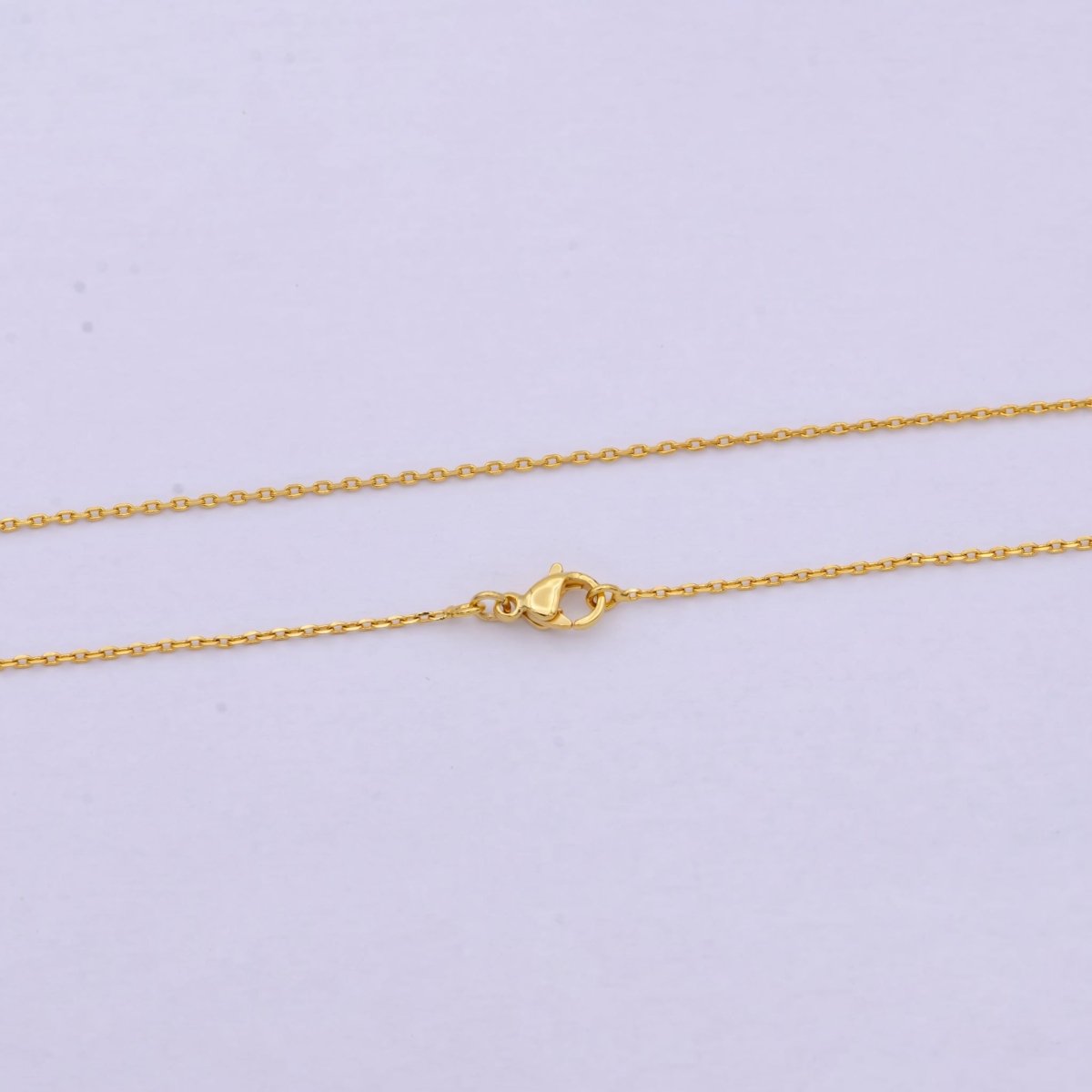 24K Gold Filled Chain Necklace, Dainty 0.9mm Cable Finished Chain, 17.5" Inch Layering Necklace | WA-615 Clearance Pricing - DLUXCA