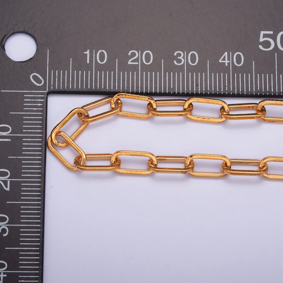 24k Gold Filled Chain Paper Clip Chain Necklace 19.5 inch long | WA-1379 Clearance Pricing - DLUXCA