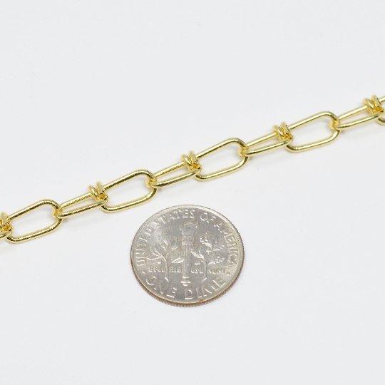 24K Gold Filled Chain Twisted by Yard, Oval Chain 17.8X5mm link DESIGNED Chain for Necklace Bracelet Anklet Supply Component | ROLL-426 Clearance Pricing - DLUXCA