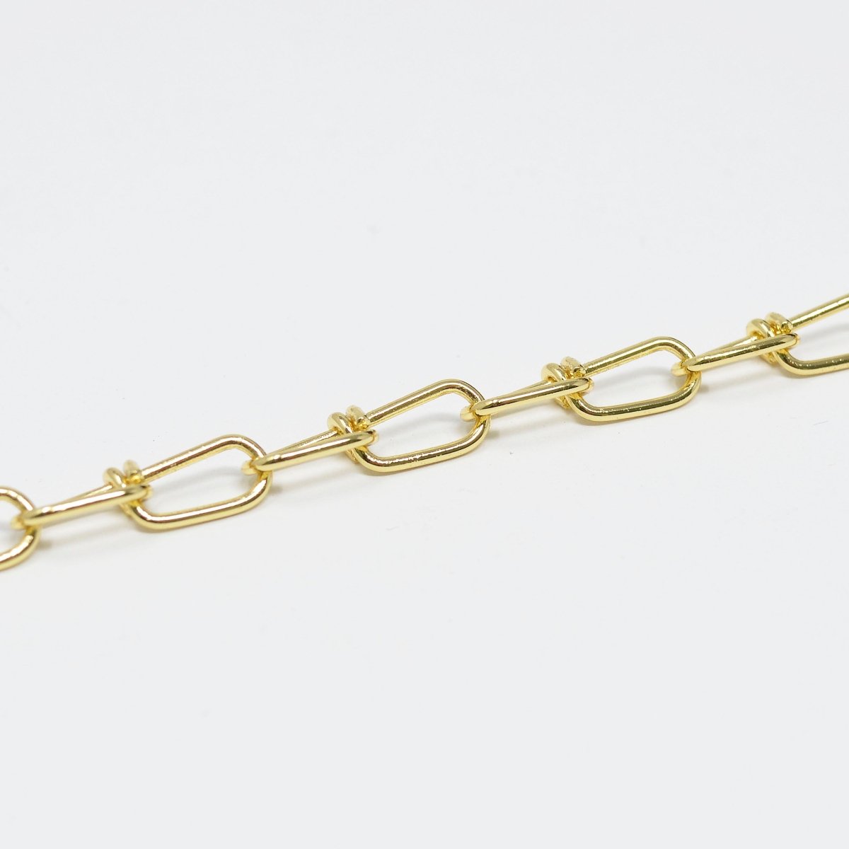 24K Gold Filled Chain Twisted by Yard, Oval Chain 17.8X5mm link DESIGNED Chain for Necklace Bracelet Anklet Supply Component | ROLL-426 Clearance Pricing - DLUXCA