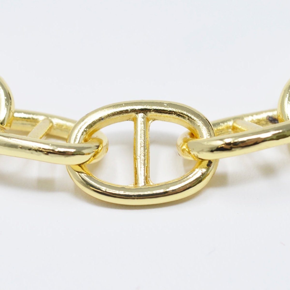 24k Gold Filled Chunky Statement Thick Bold Mariner Anchor Chain by Yard, Wholesale Bulk Roll Chain For Jewelry Making, 13.6X18.4mm Anchor Chain Unfinished Chain For Necklace Bracelet Anklet Component Supply | ROLL-451 Clearance Pricing - DLUXCA