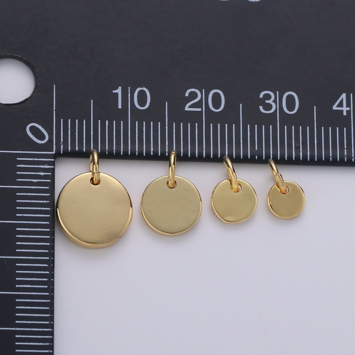 24k Gold Filled Circular charm DIY Earring Jewelry, Earring & Pendant Supply DIY Findings, Wristlet Charm, D-294-D-297 - DLUXCA