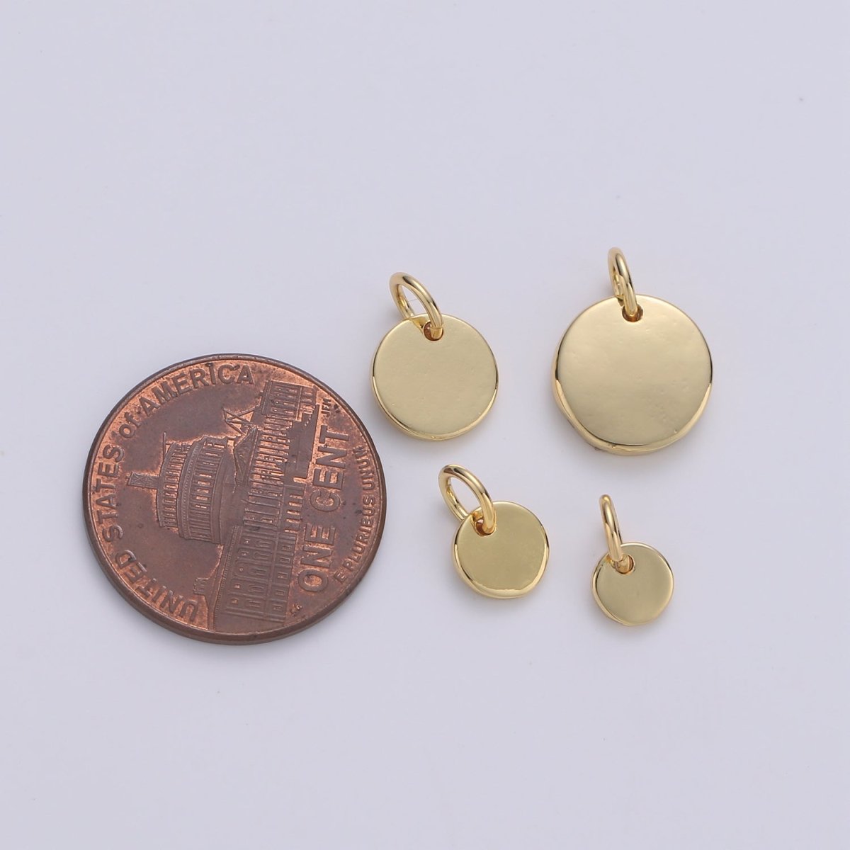 24k Gold Filled Circular charm DIY Earring Jewelry, Earring & Pendant Supply DIY Findings, Wristlet Charm, D-294-D-297 - DLUXCA