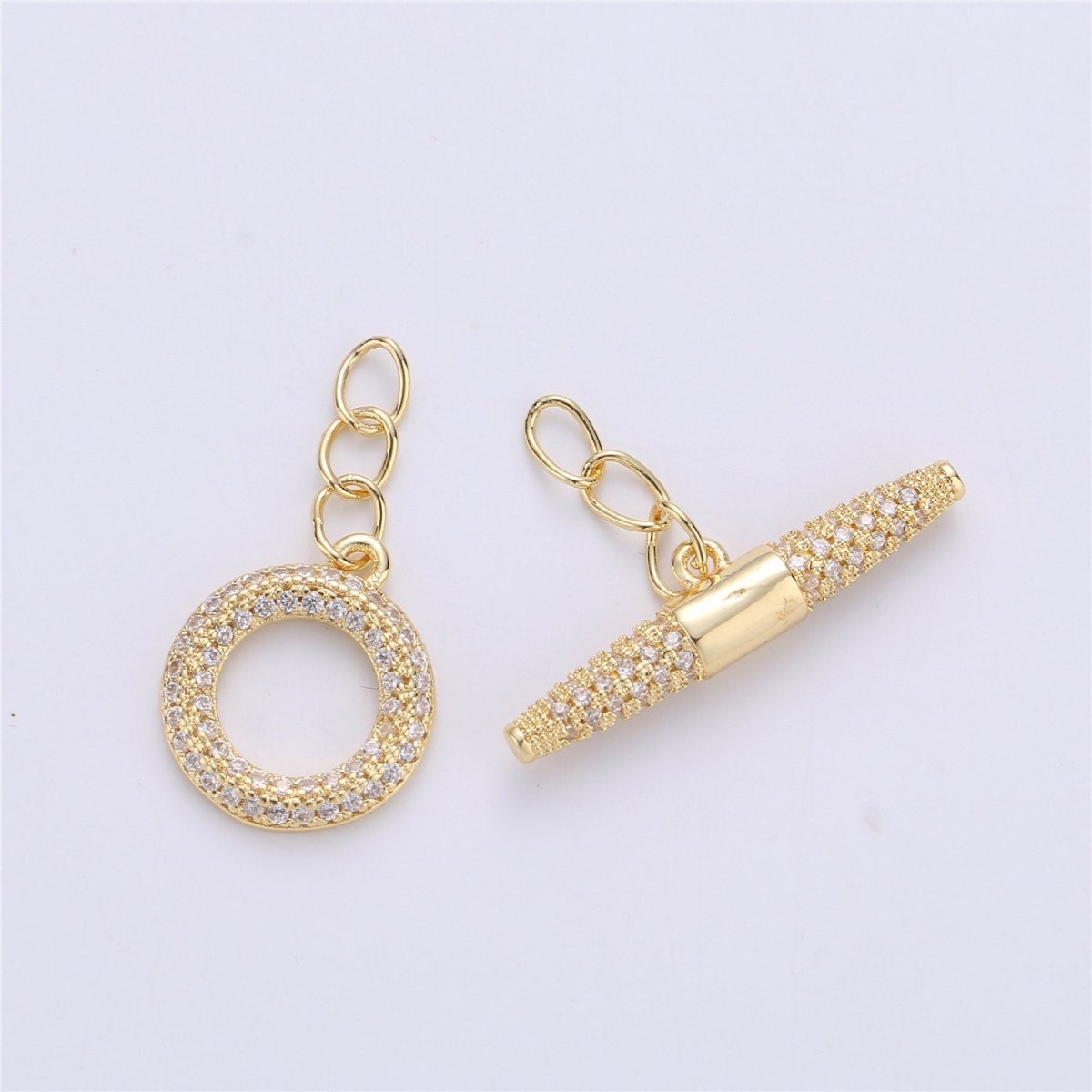 24k gold filled clasps, push in closure clasp jewelry findings for necklace making supply 19x7mm K-173 - DLUXCA