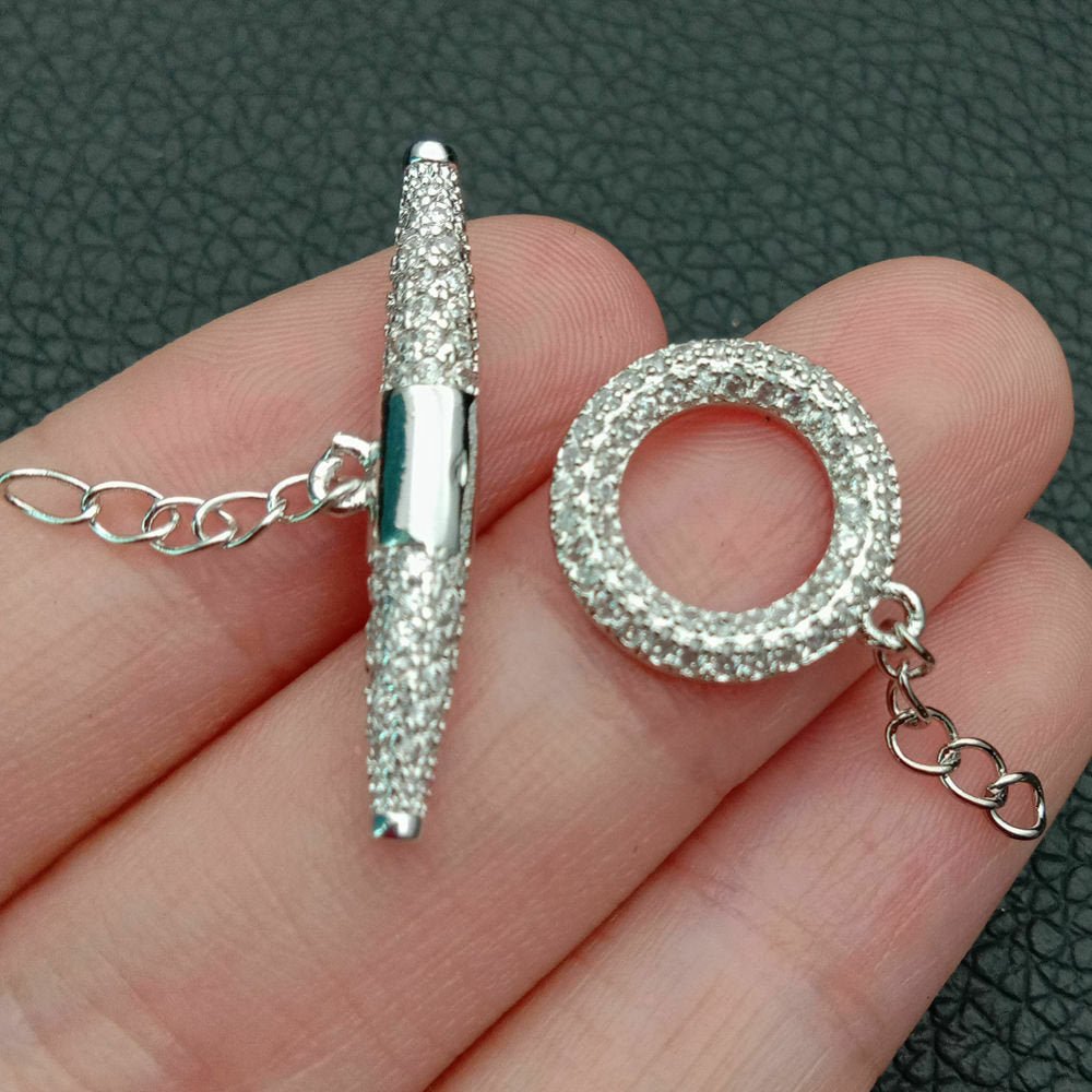 24k gold filled clasps, push in closure clasp jewelry findings for necklace making supply 19x7mm K-173 - DLUXCA