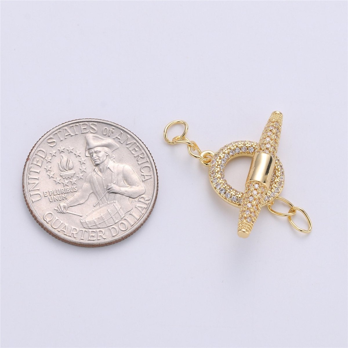 24k gold filled clasps, push in closure clasp jewelry findings for necklace making supply 19x7mm K-173 - DLUXCA