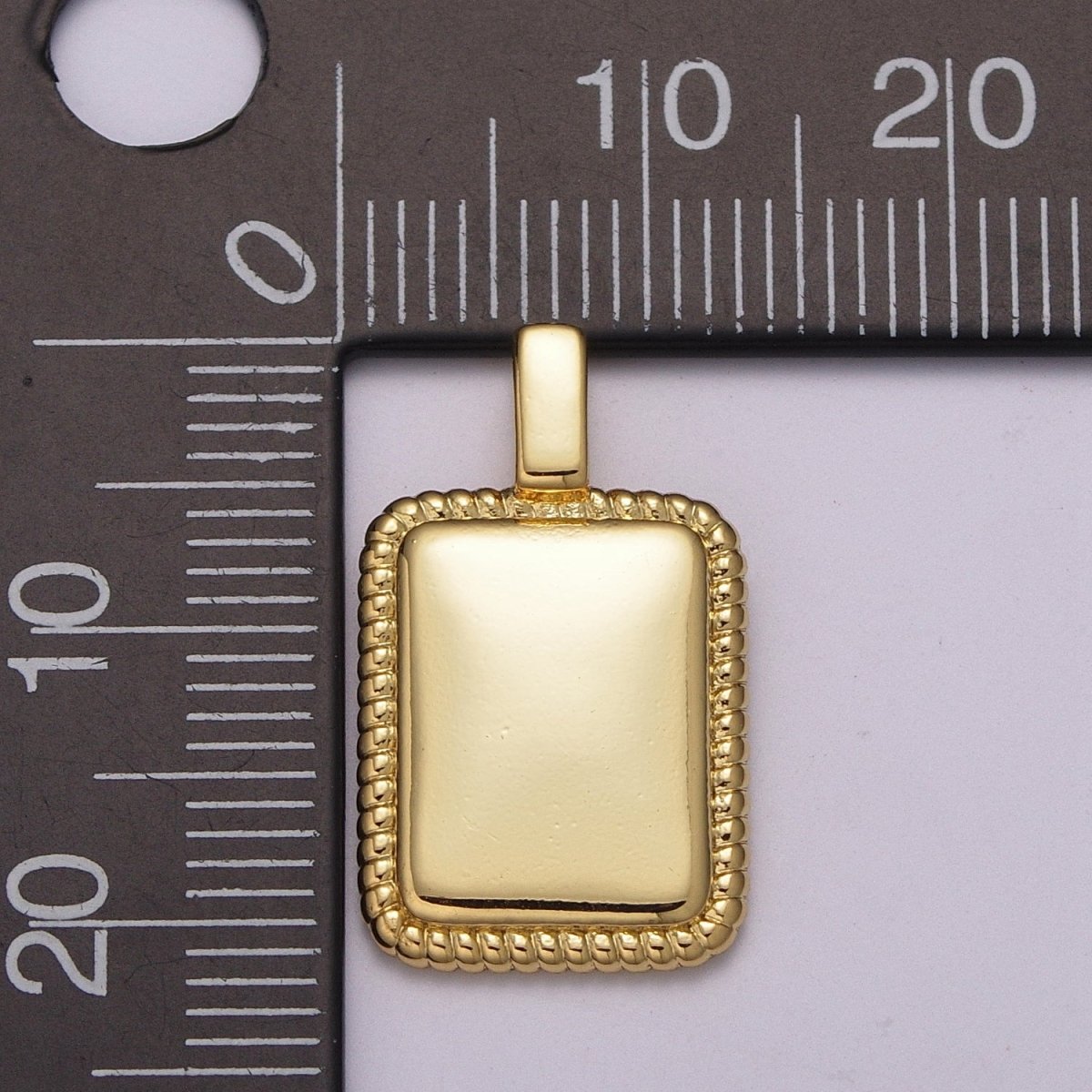 24k Gold Filled Classic Rectangle Pendant Charm for Necklace Minimalist Jewelry / N-1437 - DLUXCA