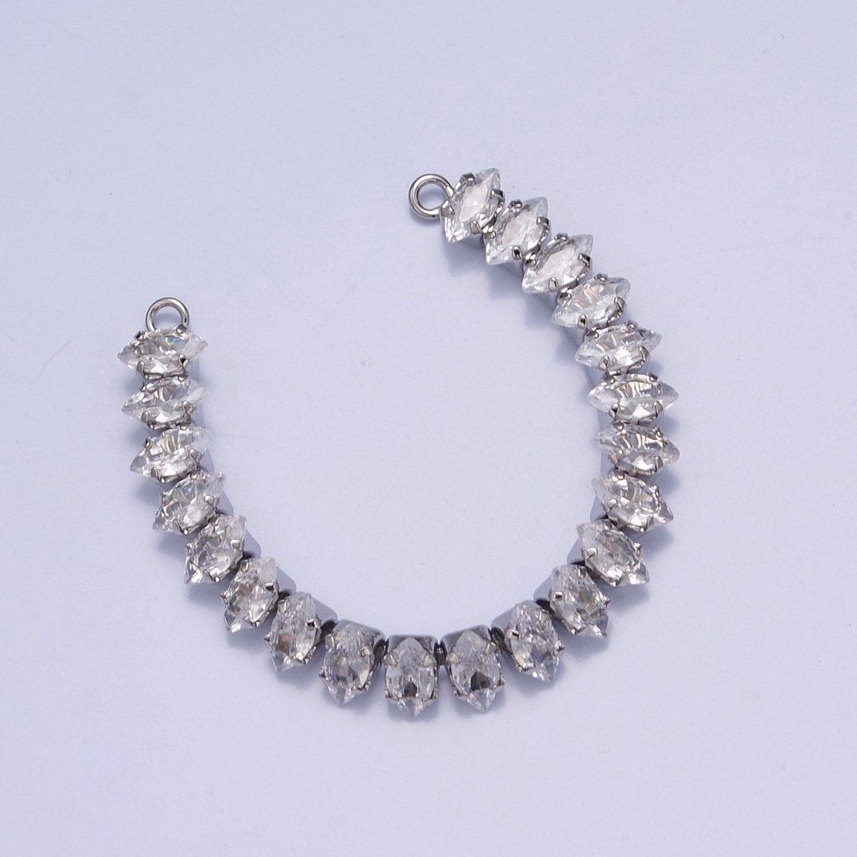 24k Gold Filled Clear CZ Marquise Paved connector Bendable Long Bar Connector for DIY Bracelet Component F-218,F-220 - DLUXCA