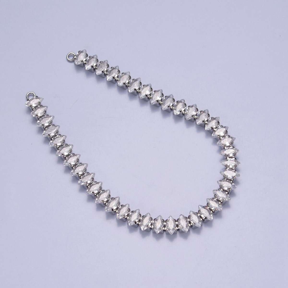 24k Gold Filled Clear CZ Marquise Paved connector Bendable Long Bar Connector for DIY Necklace Component F-222 F-244 - DLUXCA