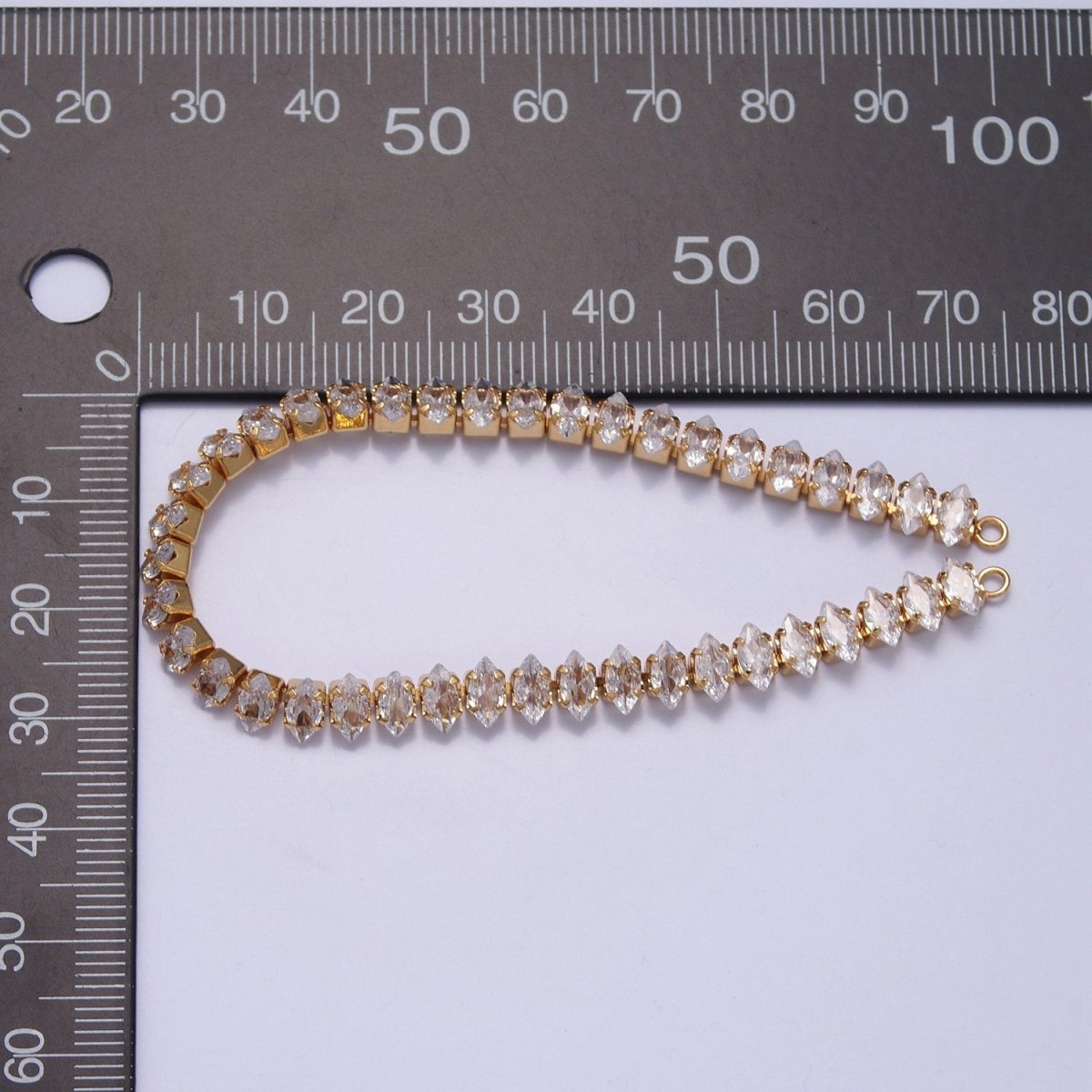 24k Gold Filled Clear CZ Marquise Paved connector Bendable Long Bar Connector for DIY Necklace Component F-222 F-244 - DLUXCA