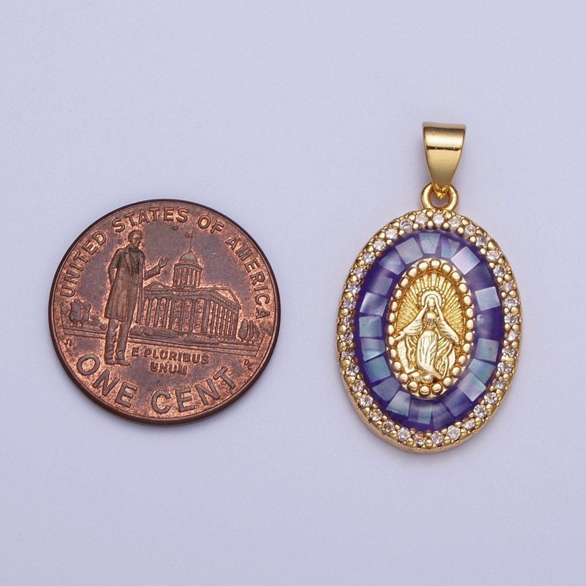 24K Gold Filled Clear Micro Pave Opal Mother Virgin Mary, Religious Miraculous Lady Guadalupe Pendant For Jewelry Making | X482-X487 - DLUXCA
