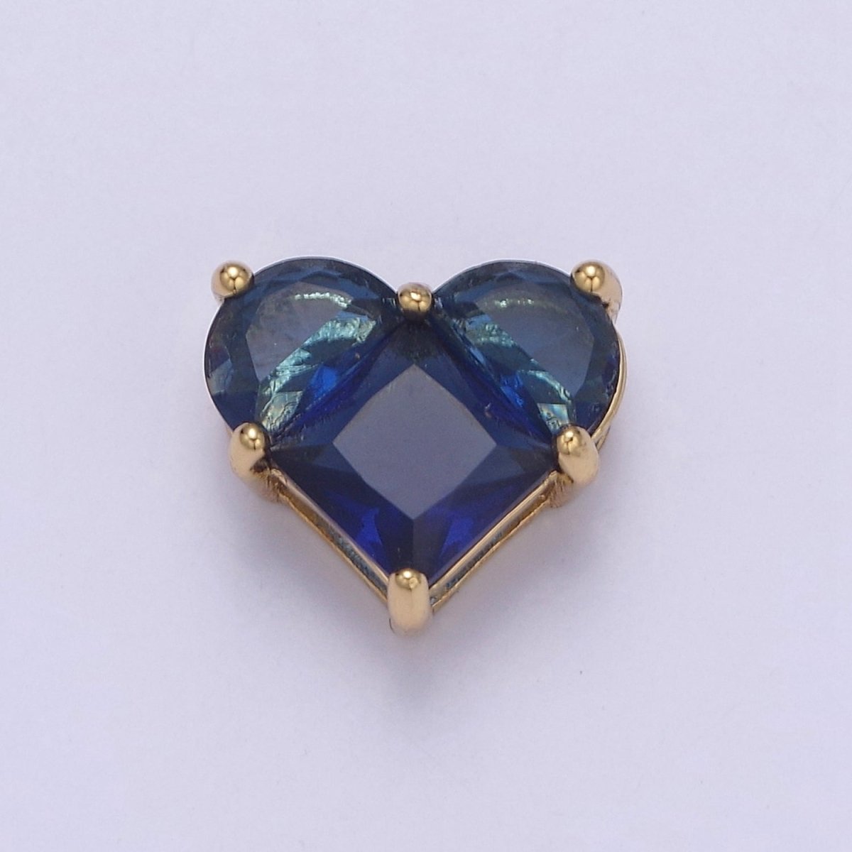 24K Gold Filled Colorful 10mm Cubic Zirconia Heart Love Spacer Beads | B-009 B-011 B-012 B-017 B-020 B-024 B-037 B-052 - DLUXCA