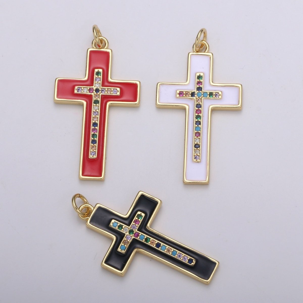 24K Gold Filled Cross Charm E-215-E-217 E-275 - DLUXCA
