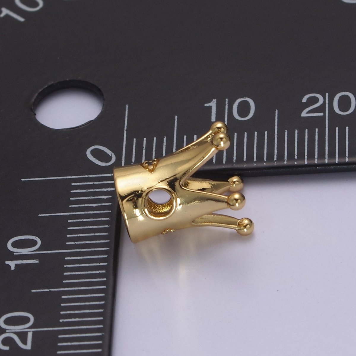 24K Gold Filled Crown Spacer Bead Bracelet Spacer Evil Eye CZ Beads-DIY Jewelry Making B-159 - DLUXCA