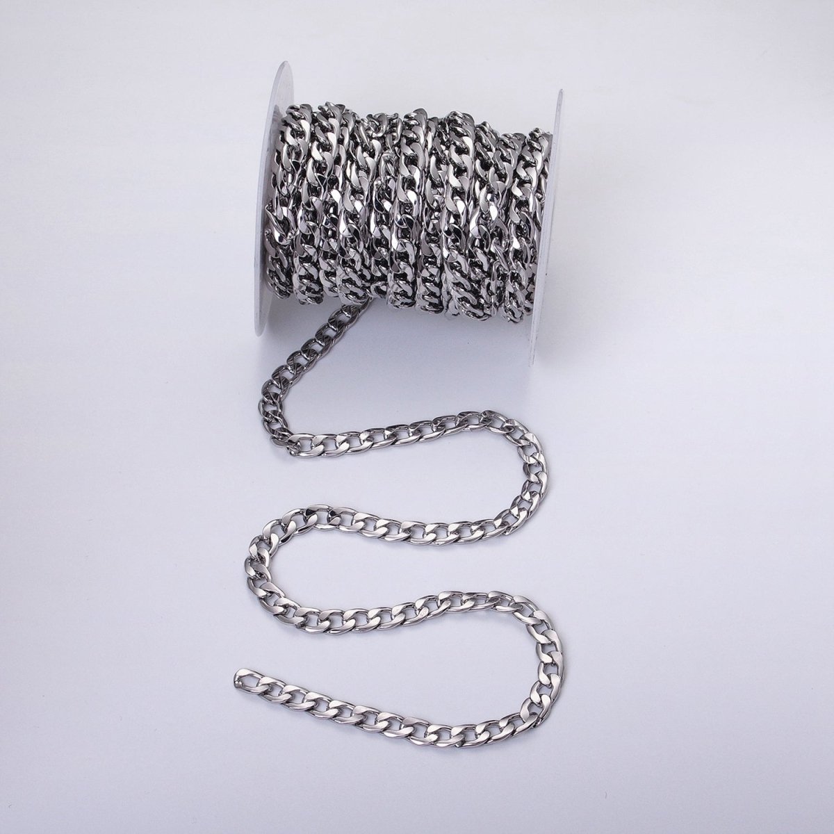 24k Gold Filled Cuban Curb Chain 7.5mm Unfinished Unisex Curb Link Chain by Yard Wholesale Jewelry Making Supplies | ROLL-1283 ROLL-1284 Clearance Pricing - DLUXCA