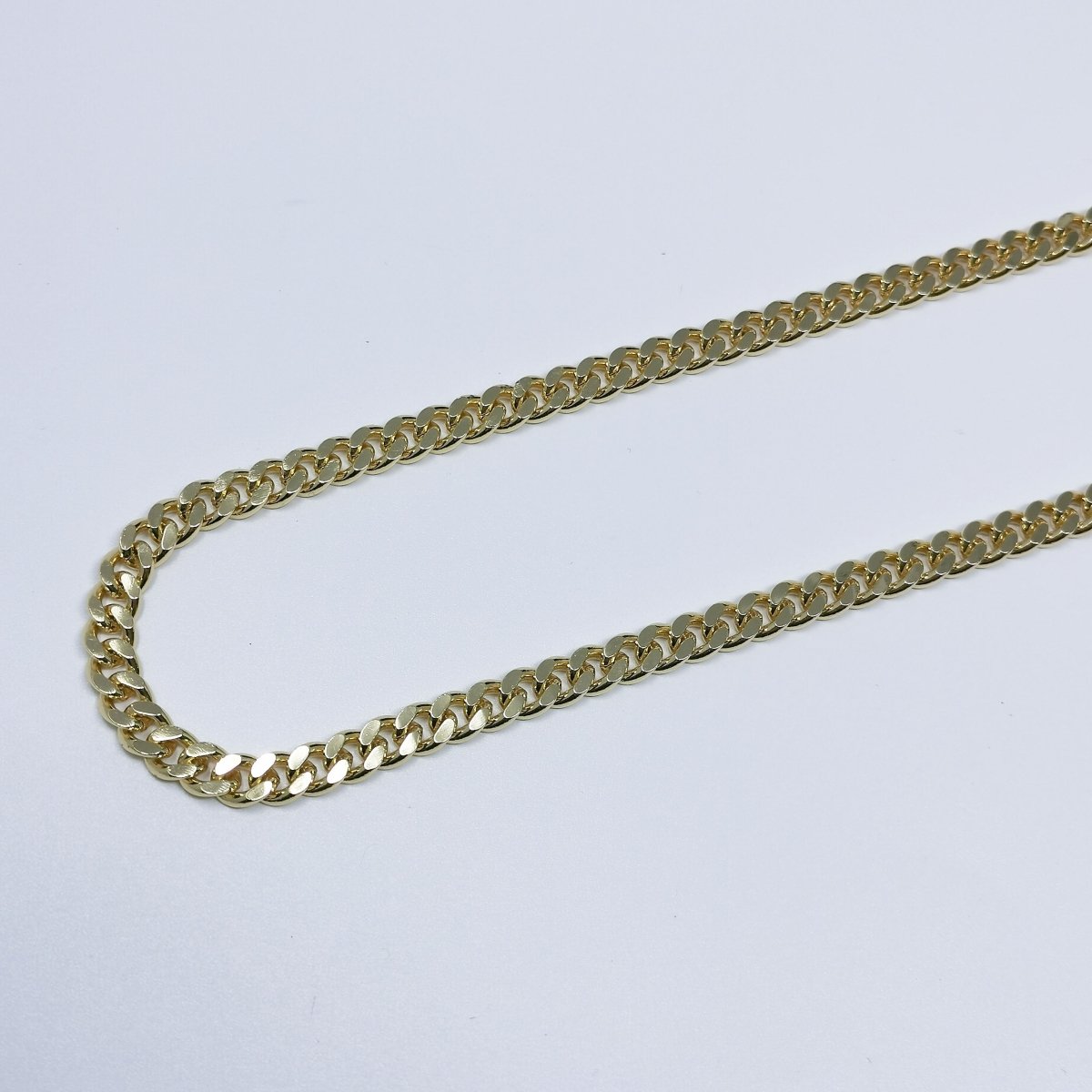 24K Gold Filled Cuban CURB Chain Sold By Yard, Cuban Link Chain for Necklace Bracelet Anklet Supply 8mm Wide Chain for Jewelry Making | ROLL-398 Clearance Pricing - DLUXCA