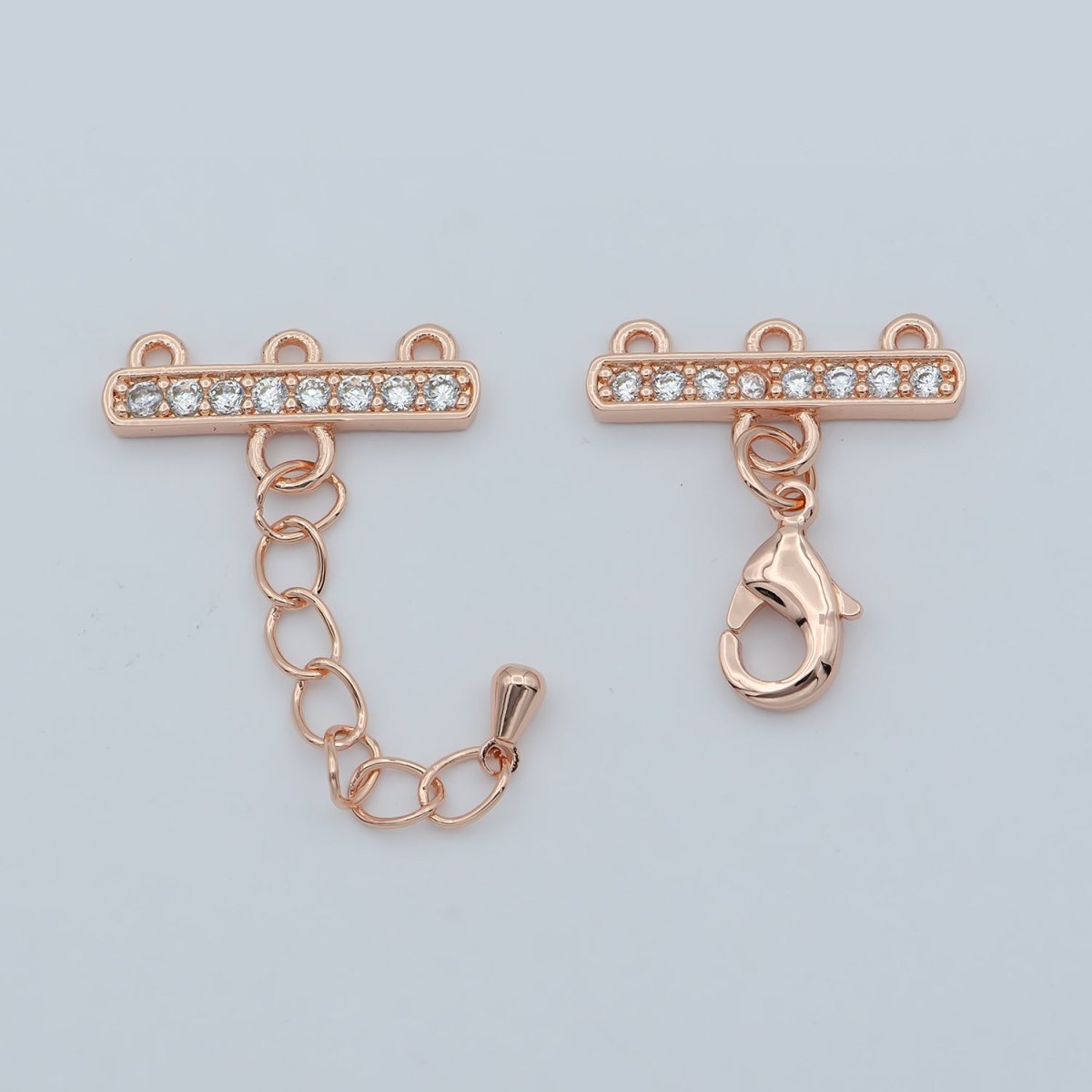 24K Gold Filled Cubic Zircon Crystal Lobster Clasp Necklace Layer Chain Extender L-394 L-395 - DLUXCA