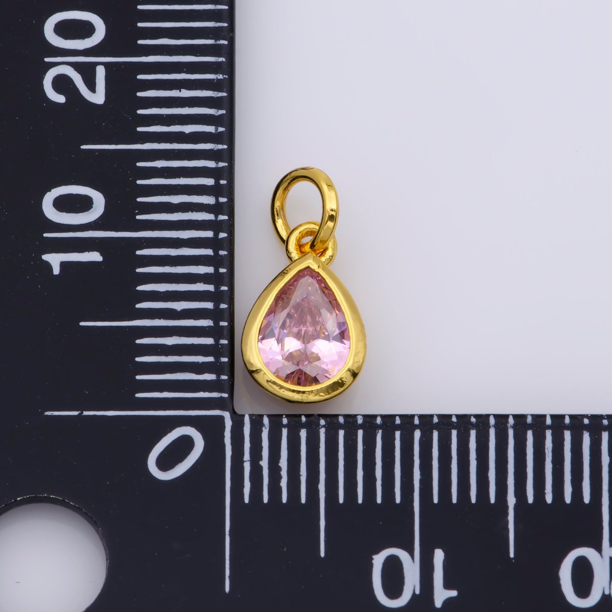 24K Gold Filled Cubic Zirconia CZ Teardrop Charm Jewelry Making Component | M-511-M-517 - DLUXCA