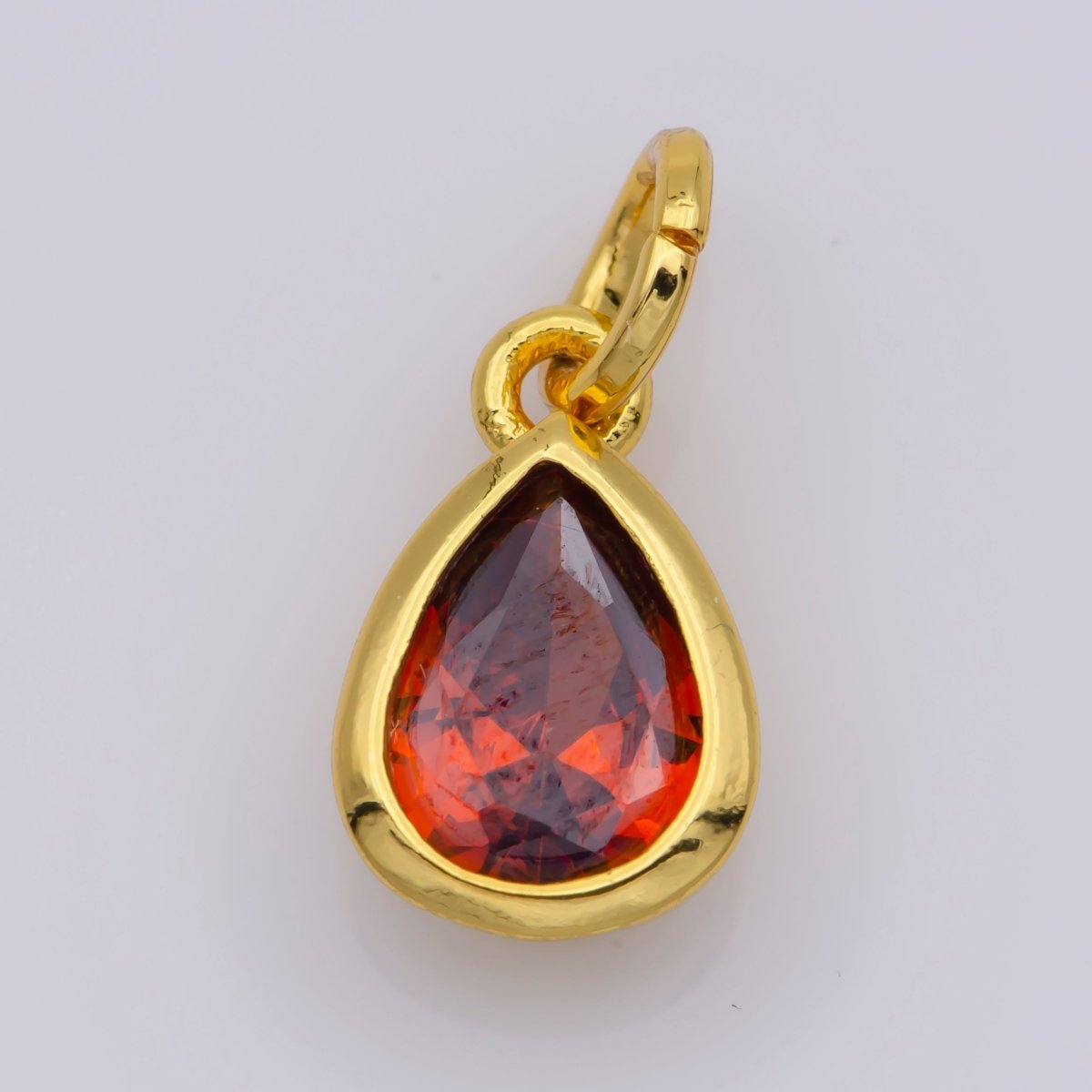 24K Gold Filled Cubic Zirconia CZ Teardrop Charm Jewelry Making Component | M-511-M-517 - DLUXCA