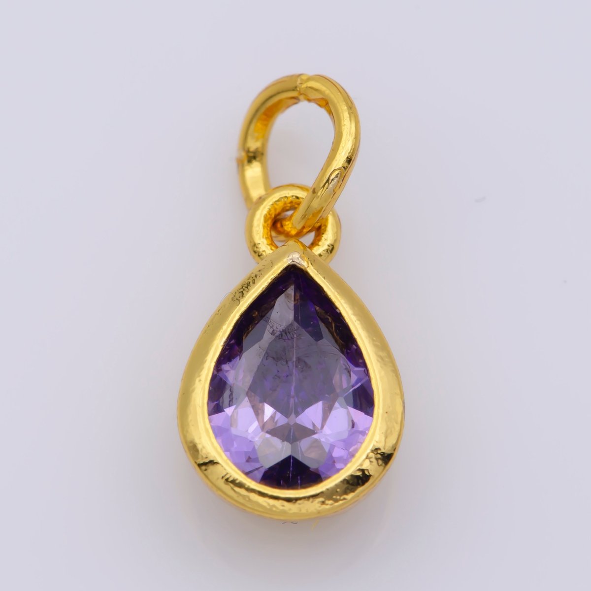 24K Gold Filled Cubic Zirconia CZ Teardrop Charm Jewelry Making Component | M-511-M-517 - DLUXCA
