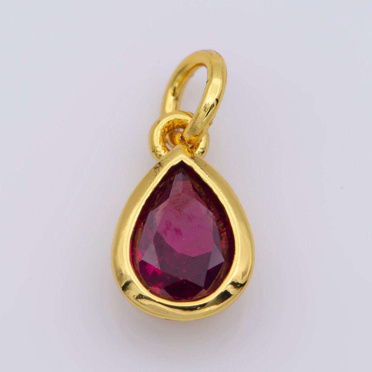 24K Gold Filled Cubic Zirconia CZ Teardrop Charm Jewelry Making Component | M-511-M-517 - DLUXCA