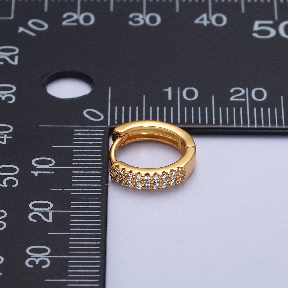 24k Gold Filled Cubic Zirconia Hoops Earrings Minimalist Gold Hoops Diamond Micro Pave CZ Dainty Gold Hoops P-240 P-241 - DLUXCA