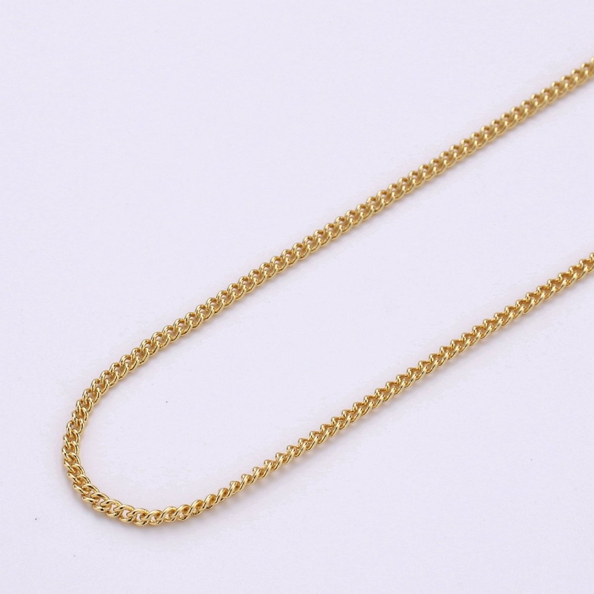 24K Gold Filled CURB Chain by the Yard, 5mm Unfinished Gold Chain For Bracelet Necklace Anklet Jewelry Making Supply | ROLL-140 Clearance Pricing - DLUXCA