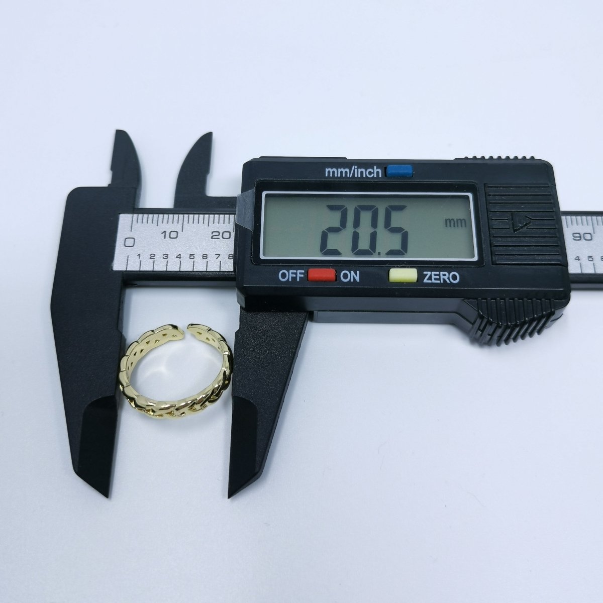 24K Gold Filled Curb Chain Ring, Statement Ring, Chunky Link Chain Ring, Stackable Ring Thick Gold Ring Open Gold Ring gift for her R-232 - DLUXCA